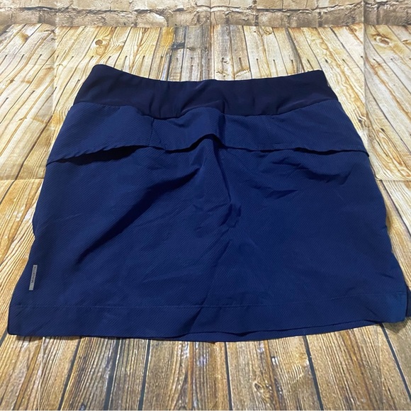 Mondetta Blue Striped Stretch Waist Pockets Zipper Side Golf Tennis Skort - Picture 4 of 6